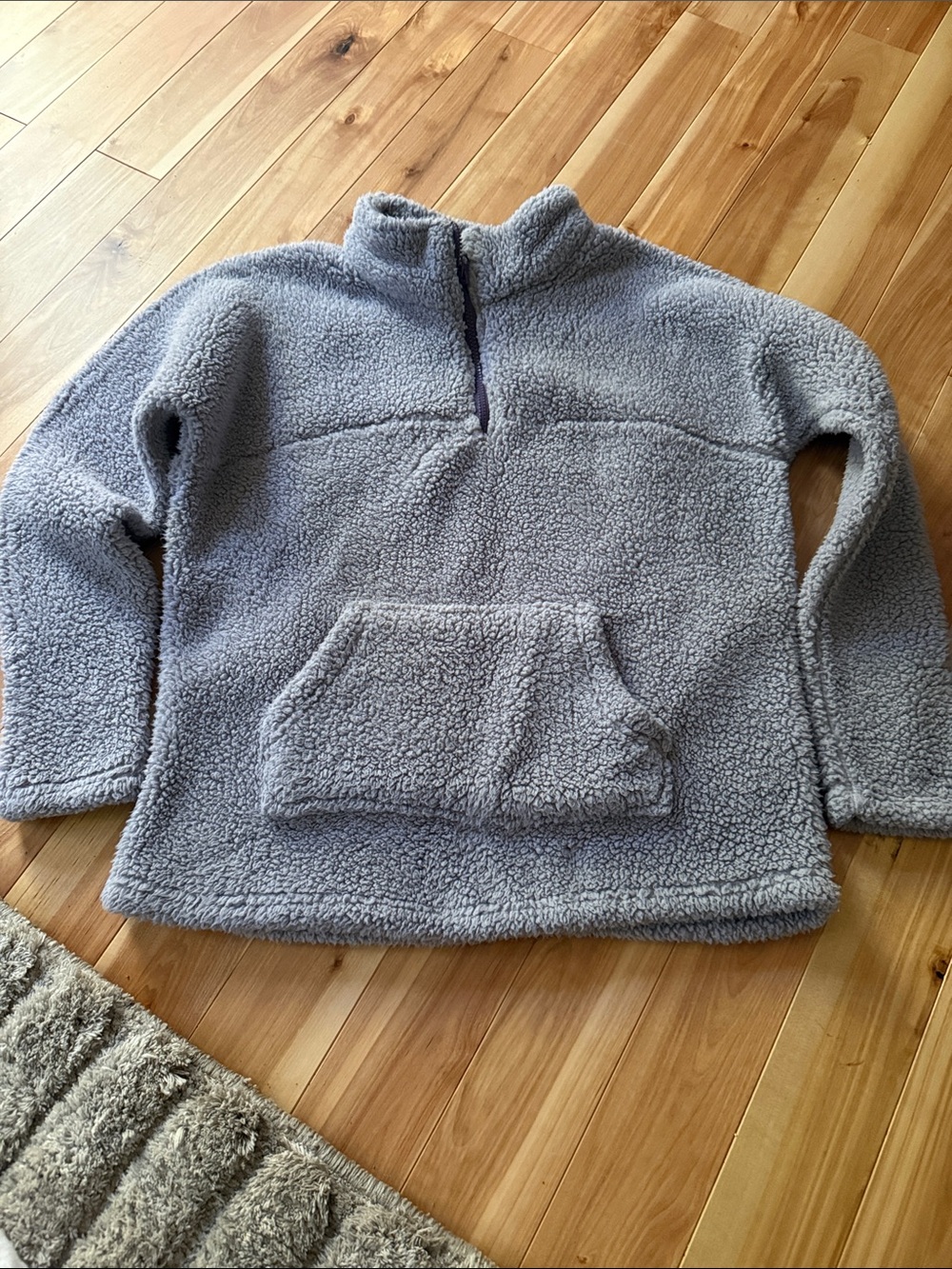 Purple Sherpa Pullover Jacket - Cozy Half-Zip